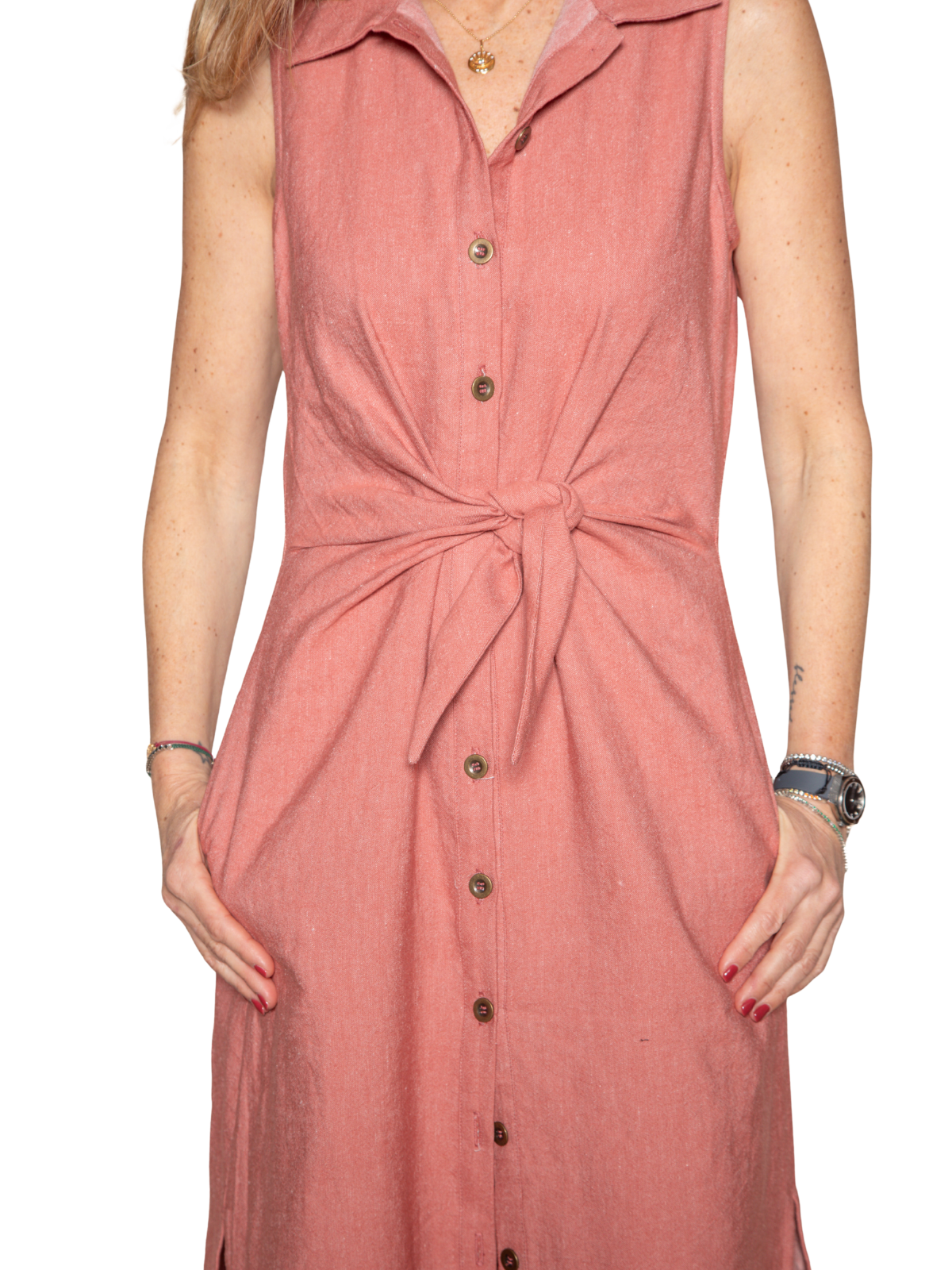 Vestido sin mangas nudo