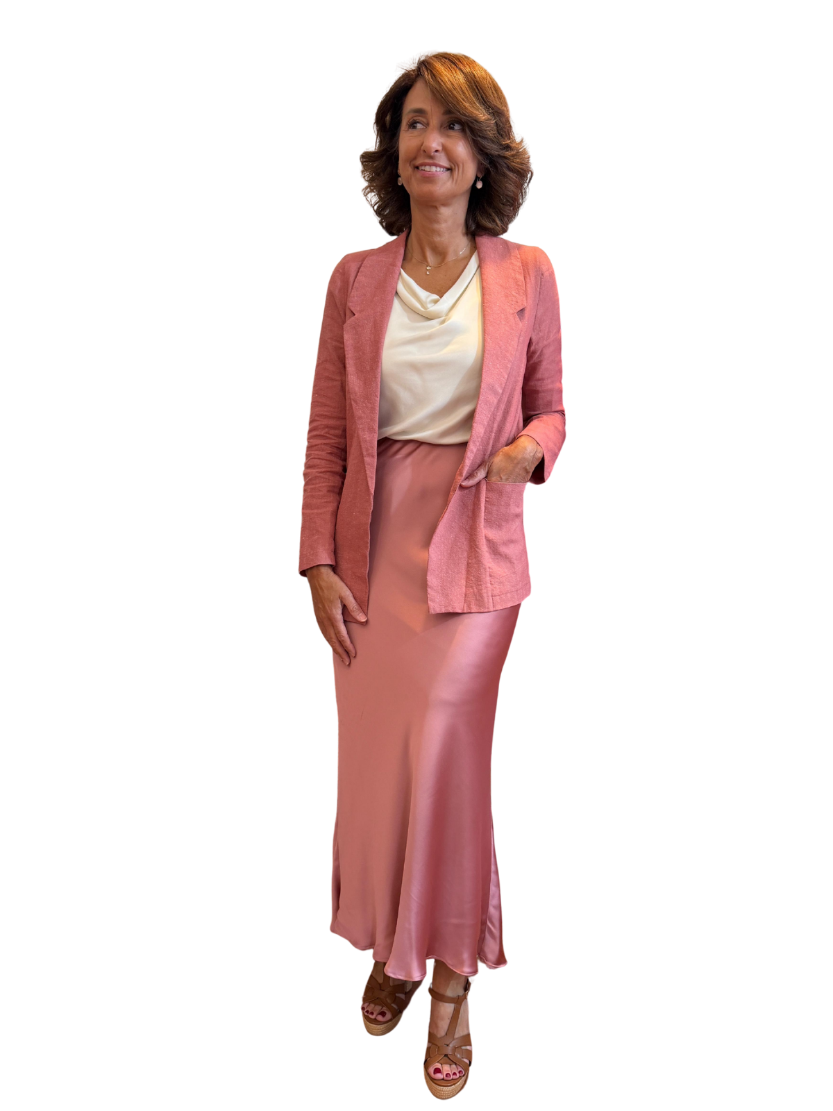 Falda sirena rosa antiguo