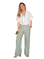 Pantalón recto Rayas verde
