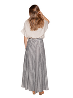 Falda pantalón tablas rayas Gris
