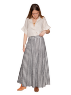 Falda pantalón tablas rayas Gris