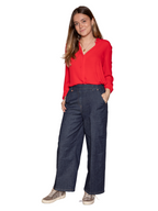 Pantalón vaquero recto azul oscuro