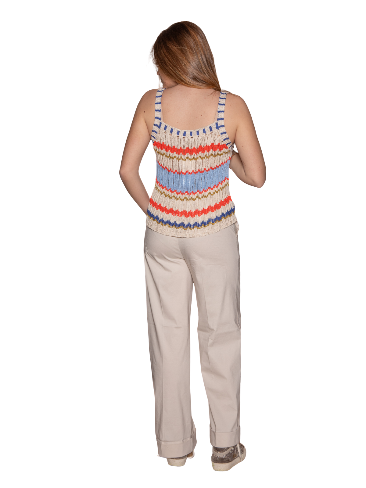 Pantalón recto confort beige claro