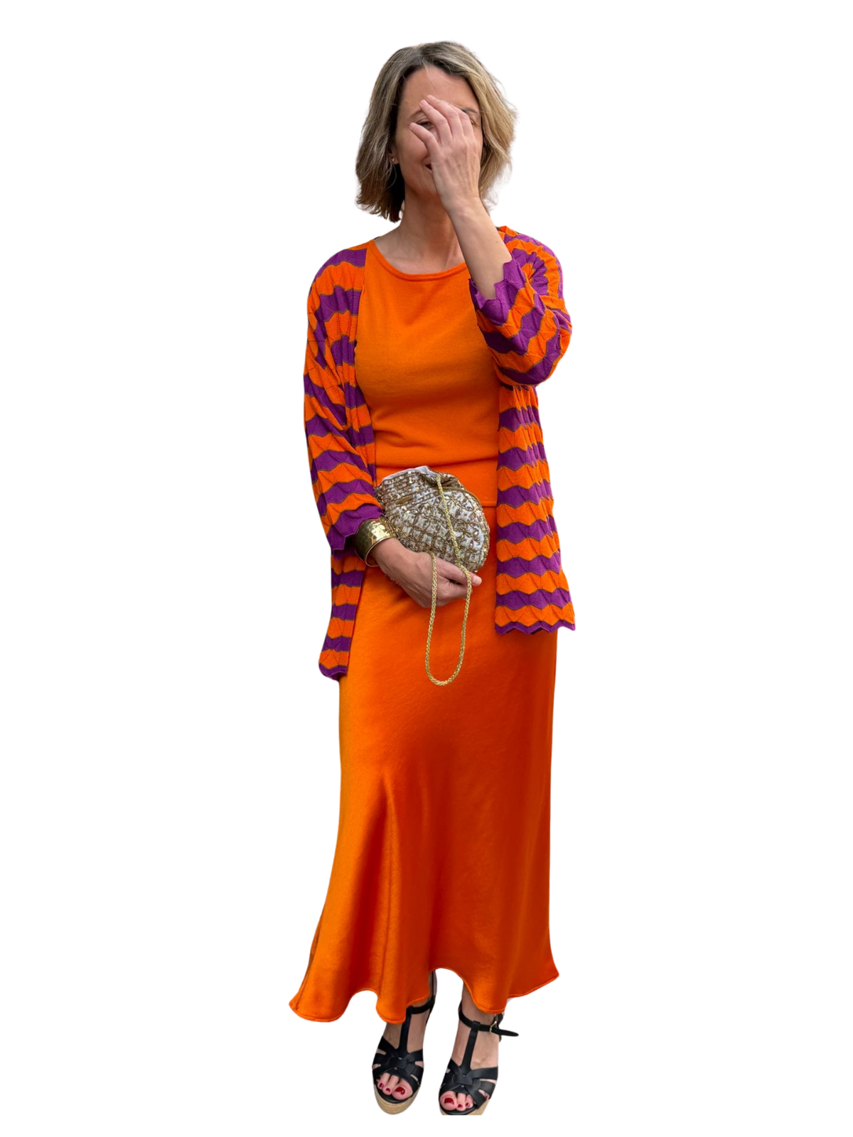 Falda sirena naranja