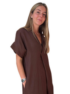 Vestido kaftán marrón
