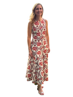 Vestido Toscana estampado teja