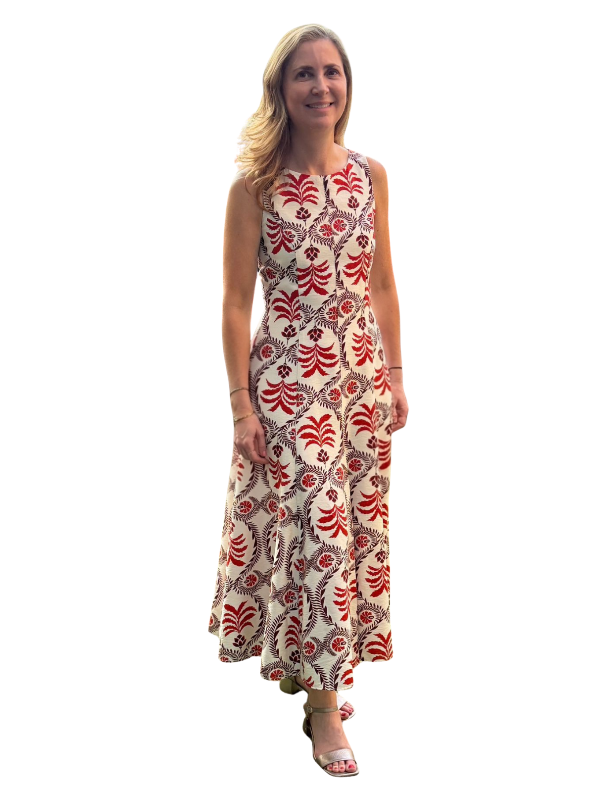 Vestido Toscana estampado teja