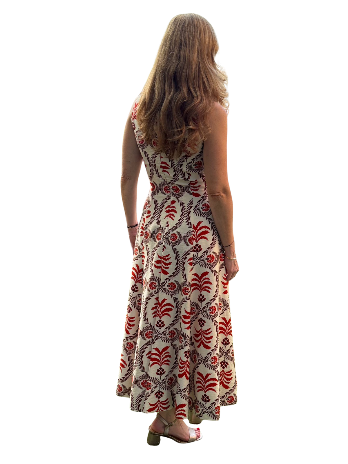 Vestido Toscana estampado teja